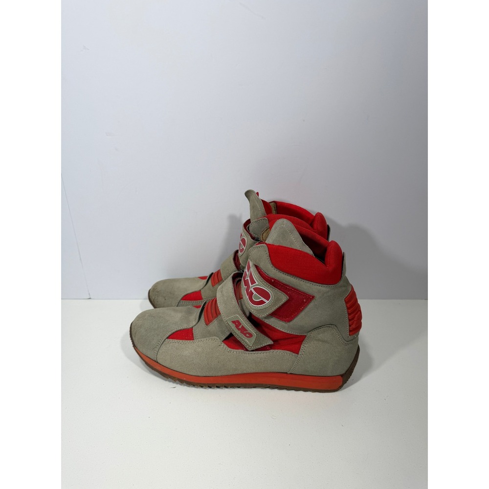 Vintage AXO Grey Red Suede Motocross Sport Boots High Top 90s Favaro Design‎